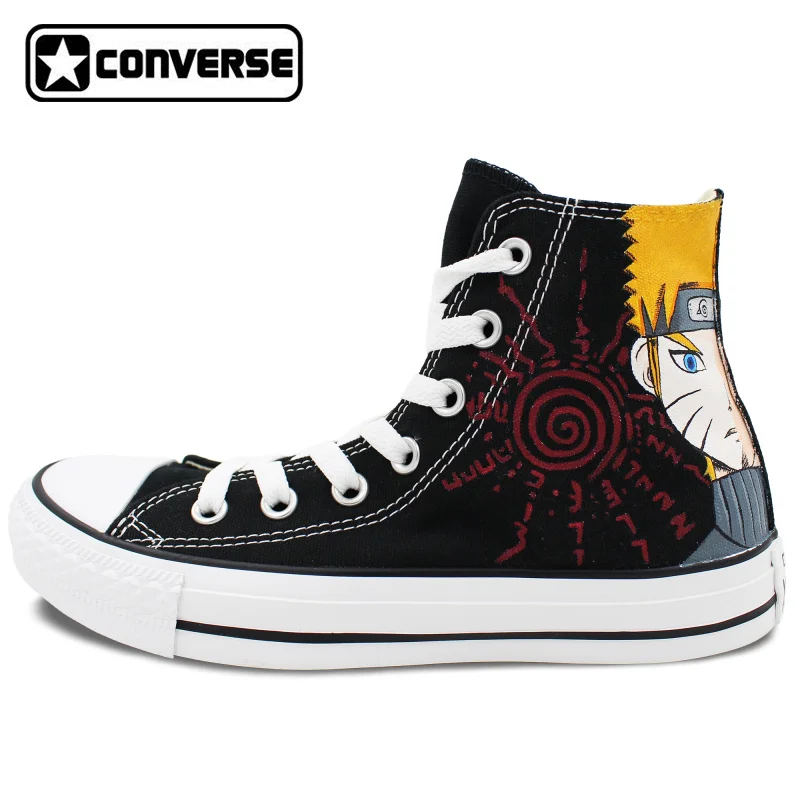 

High Top Anime Converse All Star Men Women Shoes Naruto Gaara Design Hand Painted Shoes Canvas Sneakers Christmas Gifts