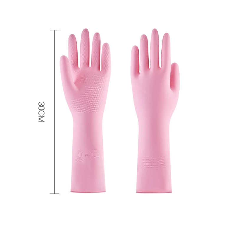 Домашние рабочие перчатки для мытья посуды плотная резинка перчатки нитриловые блюдо/кухня/Чистка/Бытовая/садовые перчатки мытье посуды - Цвет: one pair