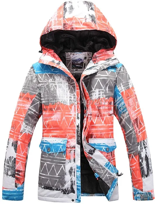 

2017 mens ski jacket orange snowboarding jacket for men warm snow coat skiwear anorak mountaineering jacket waterproof 10K warm