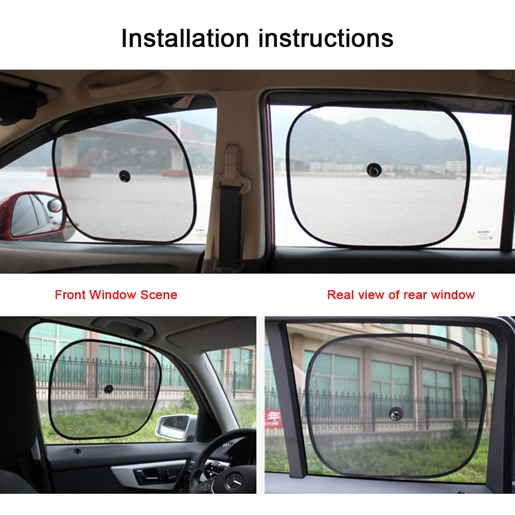 1 pair UV Protection Auto Sun Visor Car Sun Shade Car Window Suction Cup Car Curtain Auto Sun Shade Car Styling Covers Sunshade