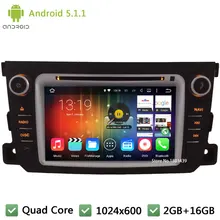 Quad core 2Din FM WIFI Android 5.1.1 7″ 1024*600 Car DVD Player Radio Audio Stereo Screen GPS PC For Benz Smart Fortwo 2011-2014