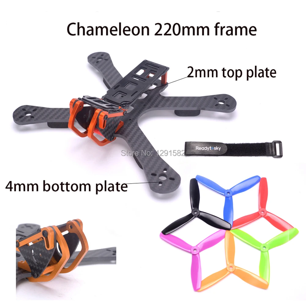 

Chameleon FPV Frame 220 220mm FPV Quadcopter Frame FPV Racing Drone Freestyle & 5045 propeller For better than QAV-R 220