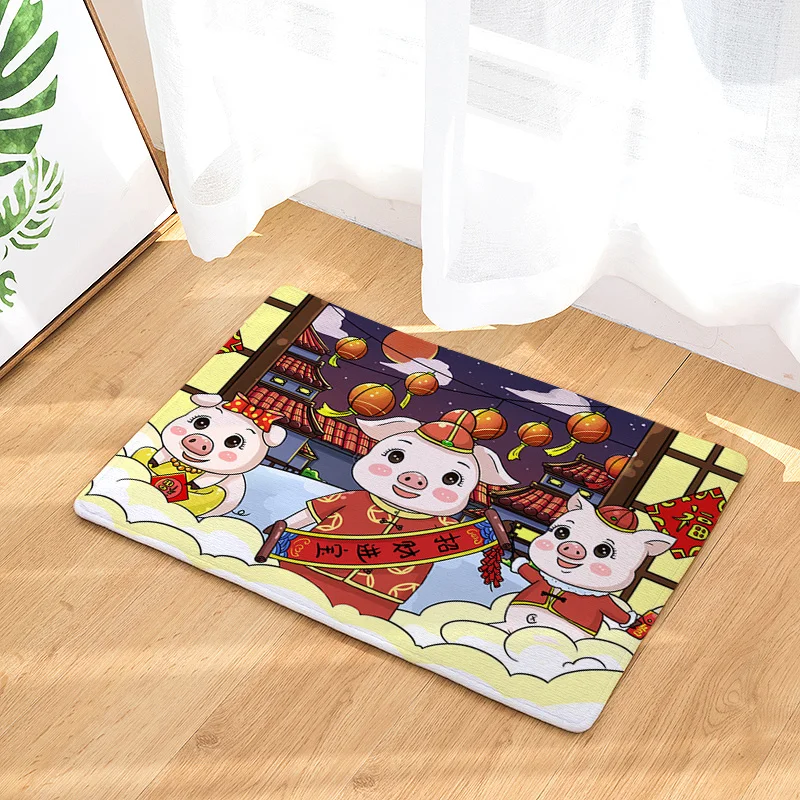 IVYYE Pig новогодний индивидуальный коврик с рисунком из аниме украшения для дома ковры мультяшный коврик для спальни коврики для ванной плюшевые коврики коврик для двери Новинка - Цвет: see chart
