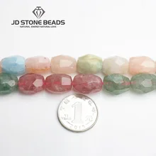 Натуральные граненые бусины в форме барабана оптом новые высококачественные ассорти из натурального камня