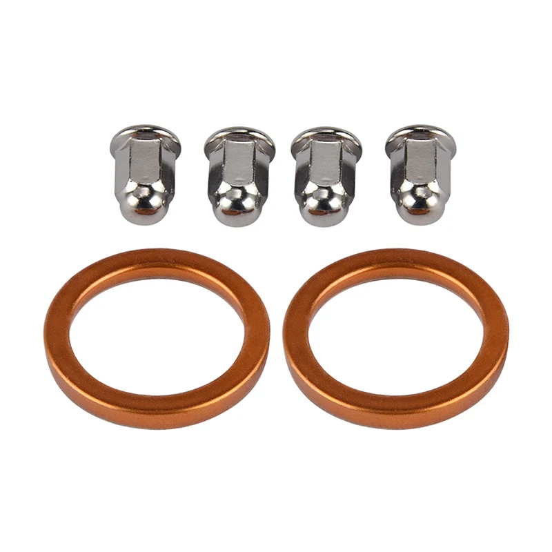 2pcs Exhaust Muffler Pipe Gasket 4pcs Nut For Honda VF 500C 500F 700C 700F 700S 750F 750C 750S VFR 800 800A ATC 125M 185 200