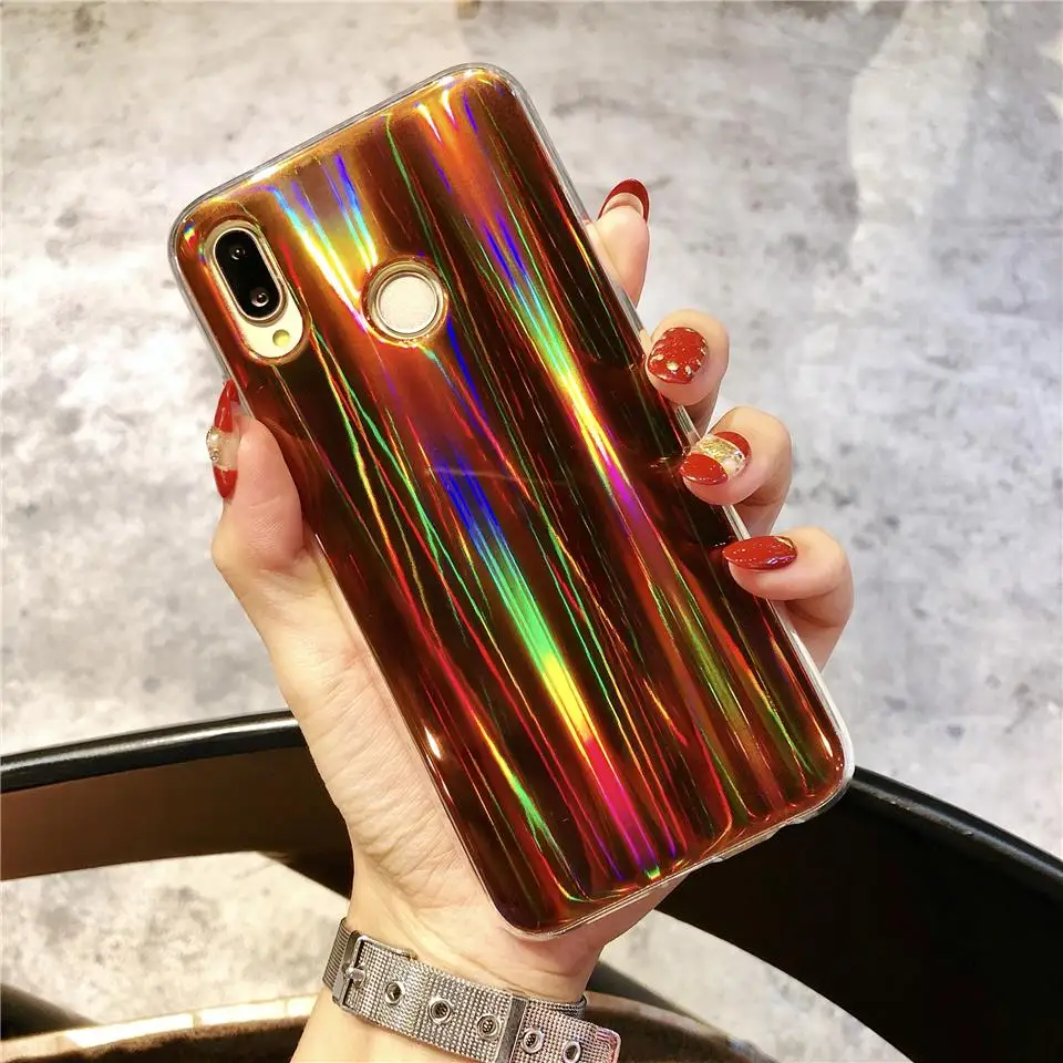 Аврора лазерный силиконовые TPU IMD Для huawei P20 Pro P30 Lite Коврики 20 Honor 8X Y5 Y6 Prime 2018