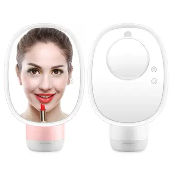 

2 Colors Multifunctional Desktop LED Air Humidifier Makeup Mirror 5X Magnifier Makeup Mirror 300ml
