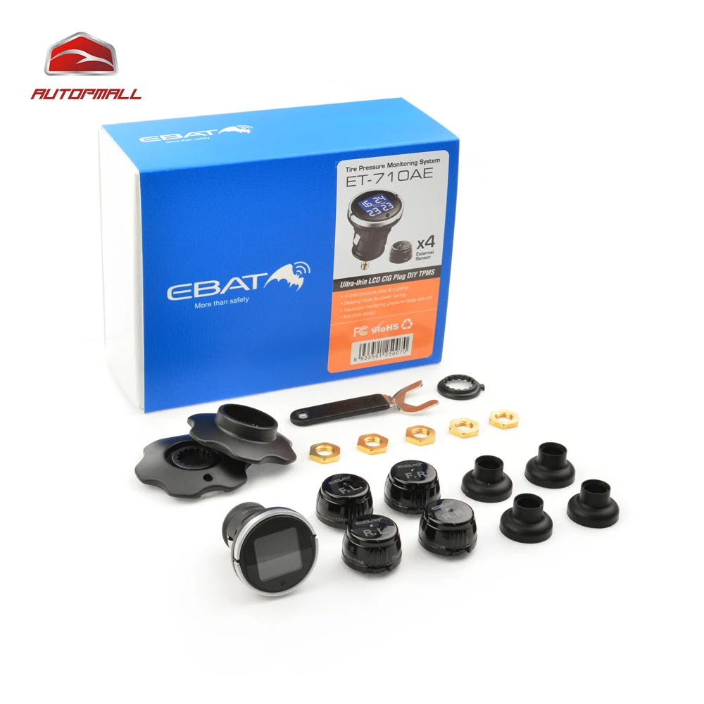 Car Tire Pressure Monitor ET 710AE Ultra thin LCD font b TPMS b font Anti theft