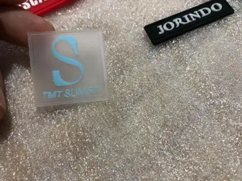 

Custom rubber labels , PVC material as design logo groove line 3D effect rubber patch for shoes , clothing, bags embossed logo