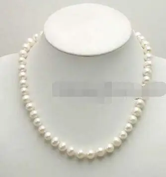 

Free Shipping >> SALE High luster Big 10-11mm White Natural freshwater Pearl 17" necklace