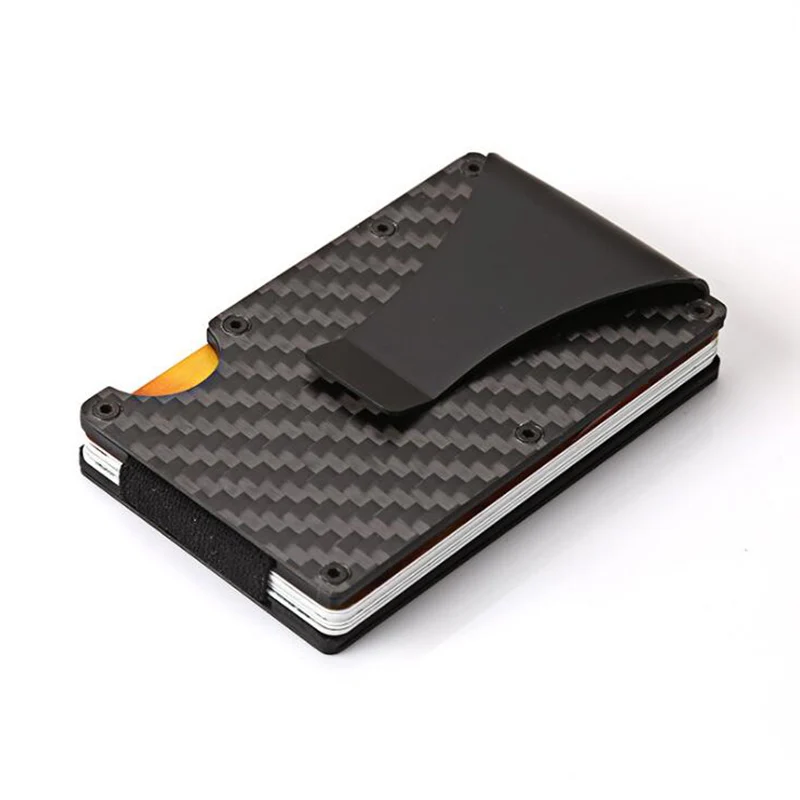 2018 New Fashion Slim Carbon Fiber Credit Card Holder Wallet Metal Men Credit ID Card Case Small ...