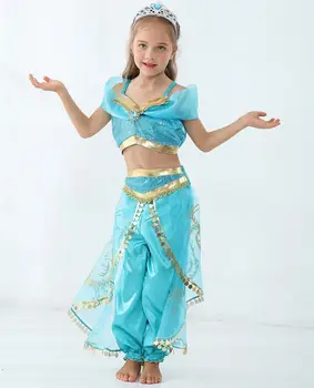 

Girls Genie Character Clothing Sets Aladdin Princess Jasmine Cosplay Costume