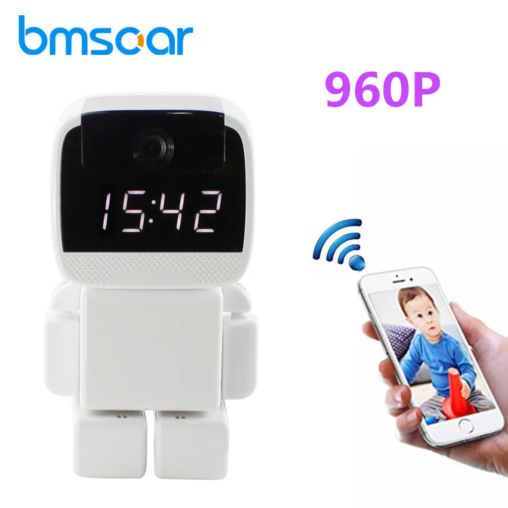 

Wifi Robot IP Camera 960P HD Wireless Home Clock Network CCTV Security Camera Two Way Audio Night Vision Baby Monitor Remote