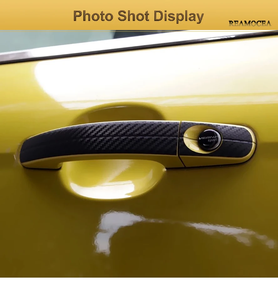Reamocea Carbon Fiber Car Door Handle Sticker For Ford Focus 2012 2013 For Focus Hatchback 2006 - 2010 Escape Kuga 2013 (7)