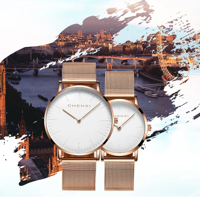 CHENXI Fashion Rose gold Lover Watches Men High Quality Ultra thin Quartz Watch CHENXI Fashion Rose gold Lover Watches Men High Quality Ultra thin Quartz Watch