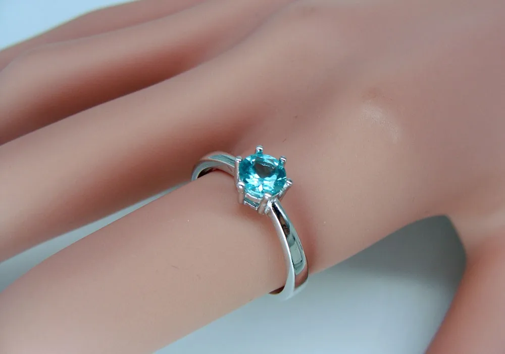 Natural Paraiba apatite ring