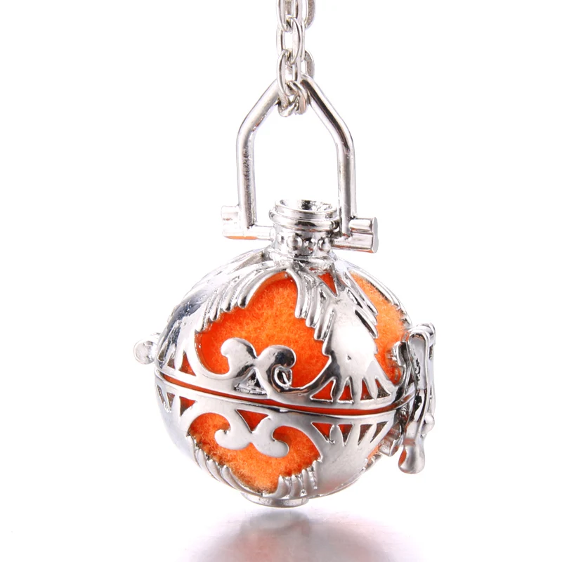 Яркий серебряный полый цветок свежий воздух медальон ароматерапия с парфюмом эфирное масло диффузор ожерелье дамы кулон ожерелье - Окраска металла: 192