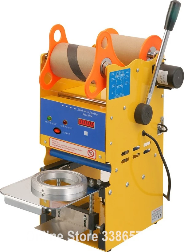 Semi automatic digital plastic cup container sealer boba bubble tea