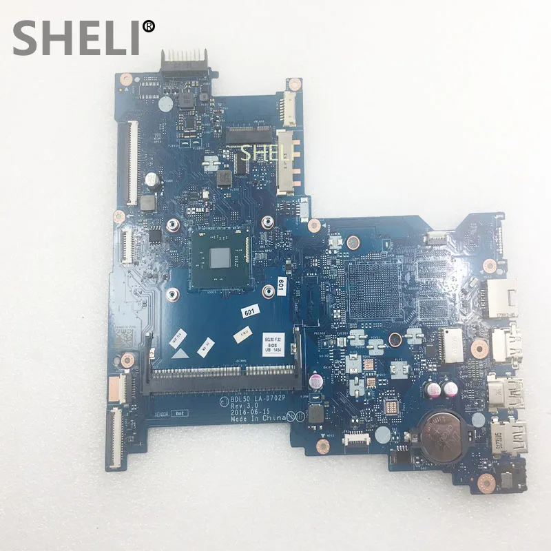 SHELI для hp 250 G5 материнская плата 854944-601 SR2KN N3060 BDL50 LA-D702P DDR3 ноутбук материнская плата Рабочая