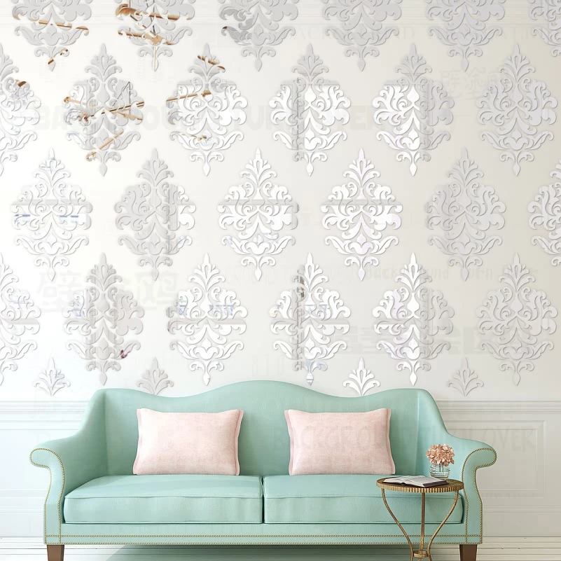 preço Lindo Estilo Europeu Reflexiva Grandes Adesivos De Parede Para Loja Sala de estar Decoração Grande parede do Fundo Da Parede Espelho Adesivo R188