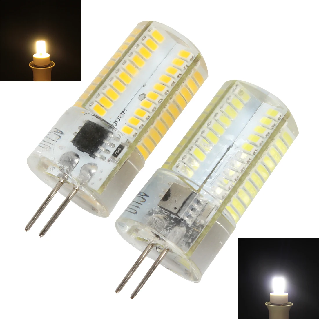 LED Silicone Crystal Light Bulb Dimmable G4 80 LEDs 3014 SMD White/Warm