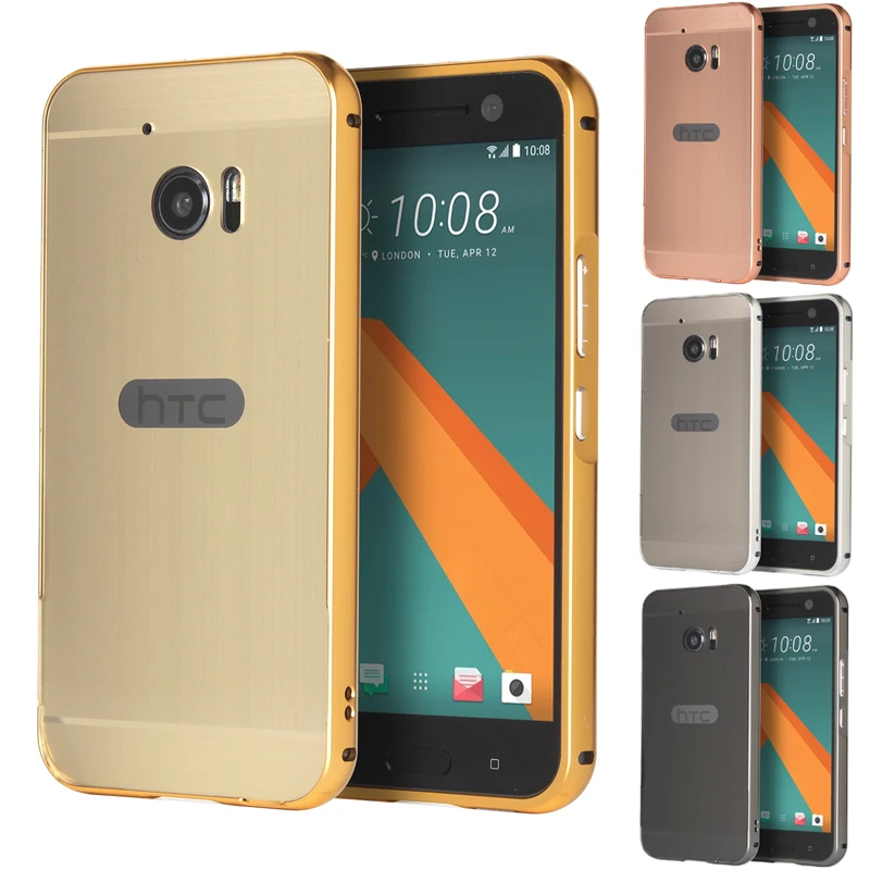 

For HTC M10 Brushed mirror Back Cover Case for HTC M10 Plating Aluminum Metal Frame for HTC M 10 Case 5.2''