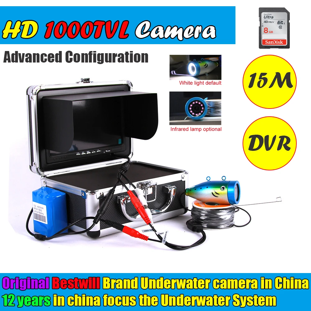 2017 New Fishfinder Underwater Camera Kit Mini Fish Finder Hd 1000tvl Ice Fishing Portable Night For Vision With Dvr 15m Cable