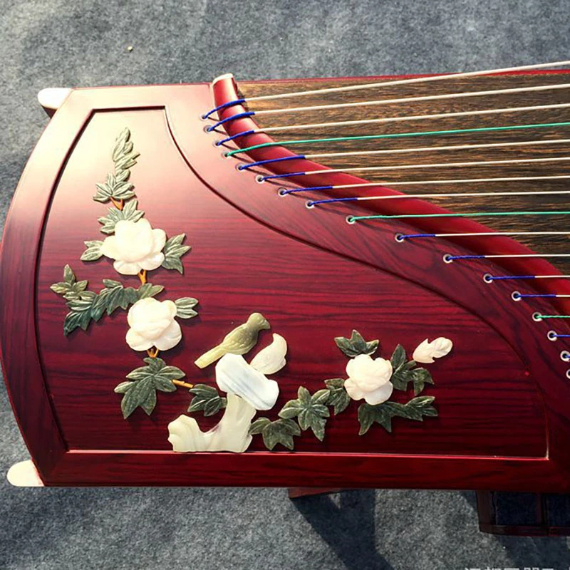 GuZheng корпус из красного дерева рельефный принт профессиональный уровень