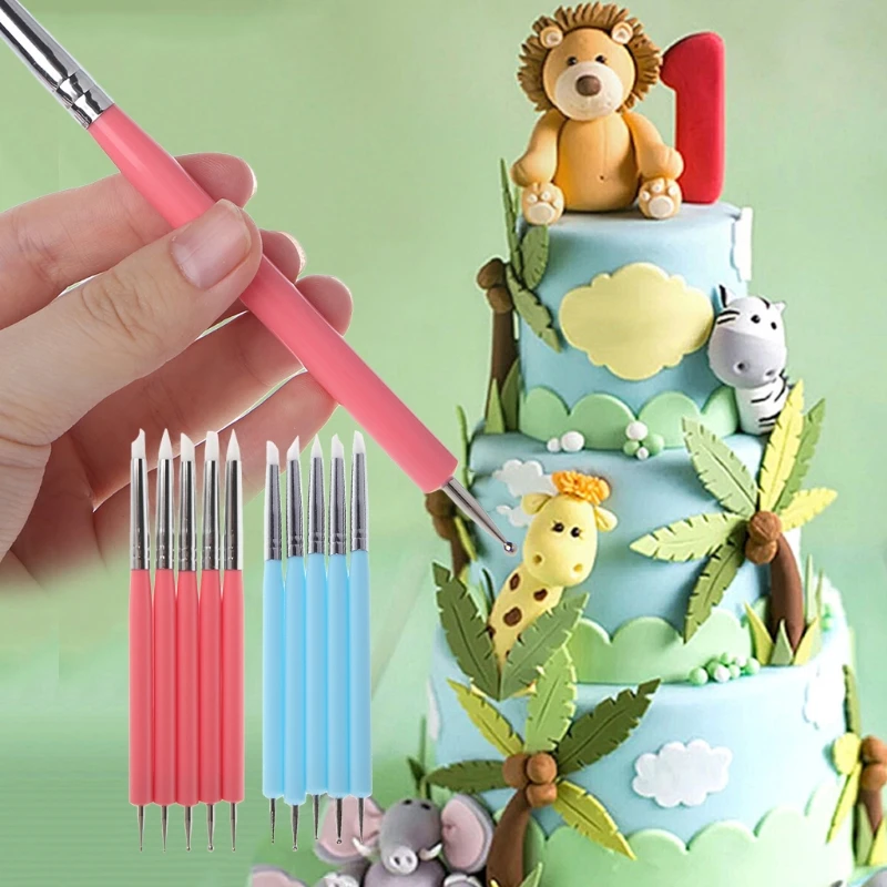 

5 Pcs Cake Sculpture Carve Pens DIY Baking Craft Mould Tools Decorating Supply