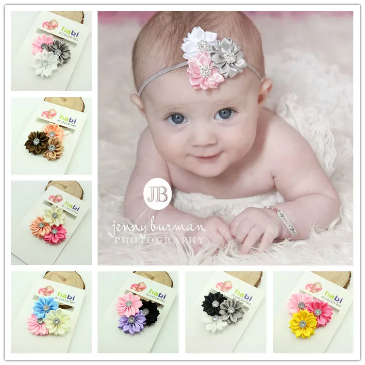 

Baby Headband Ribbon Handmade DIY Toddler Infant Kids Hair Accessories Girl Newborn flower floral crystal Turban Elastic