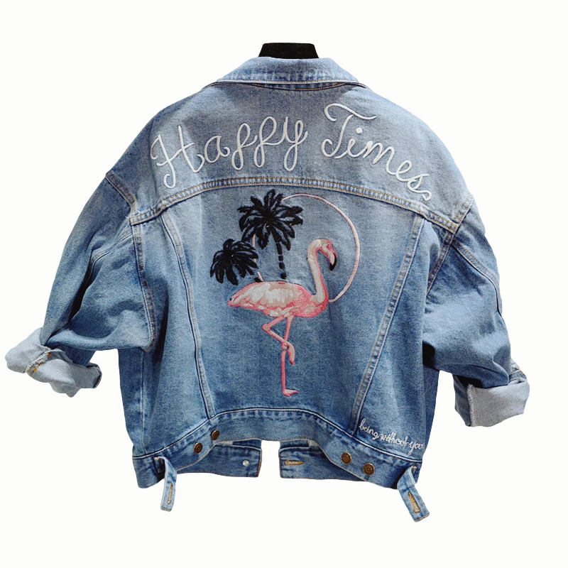 2017 brand new Autumn Winter Hot sale Loose style fashion casual popular pure women denim Jacket TA1044 Cheap wholesale