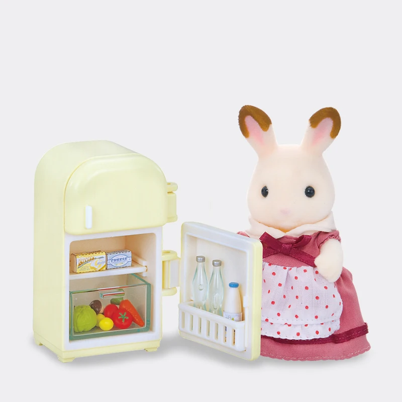 Sylvanian Families кукольный домик мебель фигурка игрушки куклы шоколадный кролик мама холодильник набор#5014