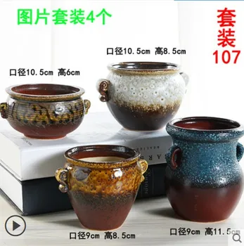 

4pcs Succulent Pot Bonsai Pot Flower Pot Succulent Plant Planter Resin Flowerpot Home Garden Decor