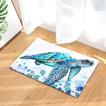 

2020 Modern Colorful Sea turtle Painting Carpets Anti-Slip Floor Mat Outdoor Rugs Animal Front Door Mats Non-slip Doormats