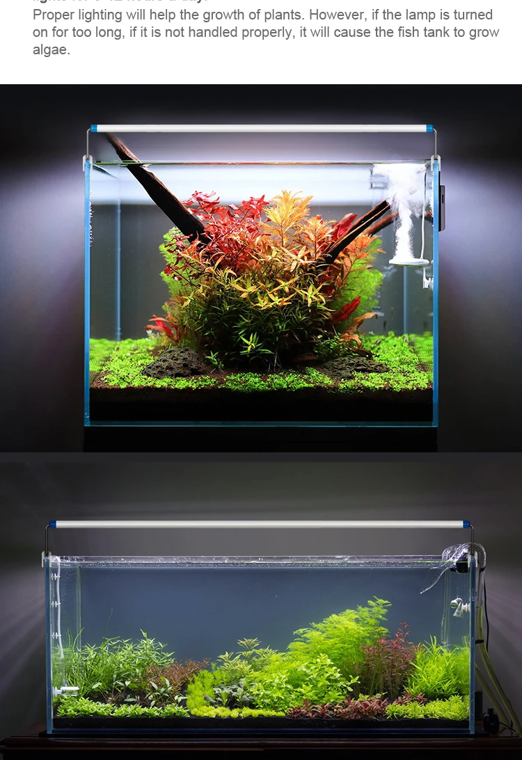 Tanie Super Slim led oświetlenie akwarium roślin wodnych światła 18-75 CM sklep
