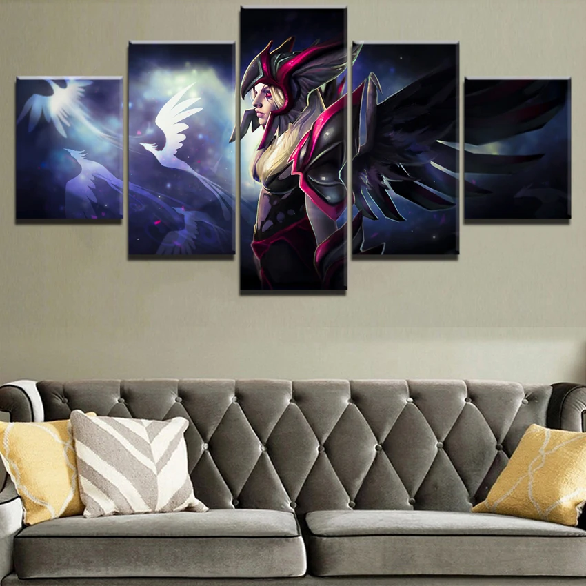Modular Canvas Picture Home Decor Living Room Wall Art 5 Pieces DotA 2 Vengeful Spirit Painting HD