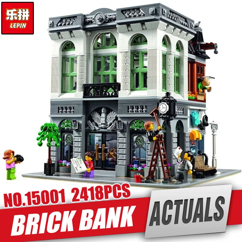 

2413Pcs Brick Bank Model Educational Building Kids Blocks Bricks legoing Toy Compatible With for Gift