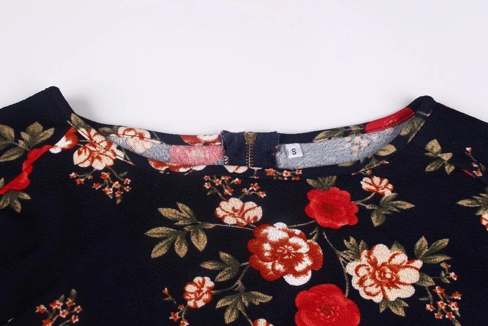 Back Zipper Shirts Women 2018 Loose White Top Femme Ladies Clothes Casual Floral Print Long Sleeve Elegant Blouse Vetements (18)