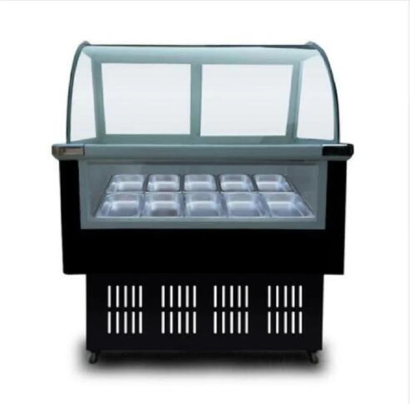 Glass display ice porridge freezer / DIY popsicle popsicle refrigerated /ice cream display cabinet 3