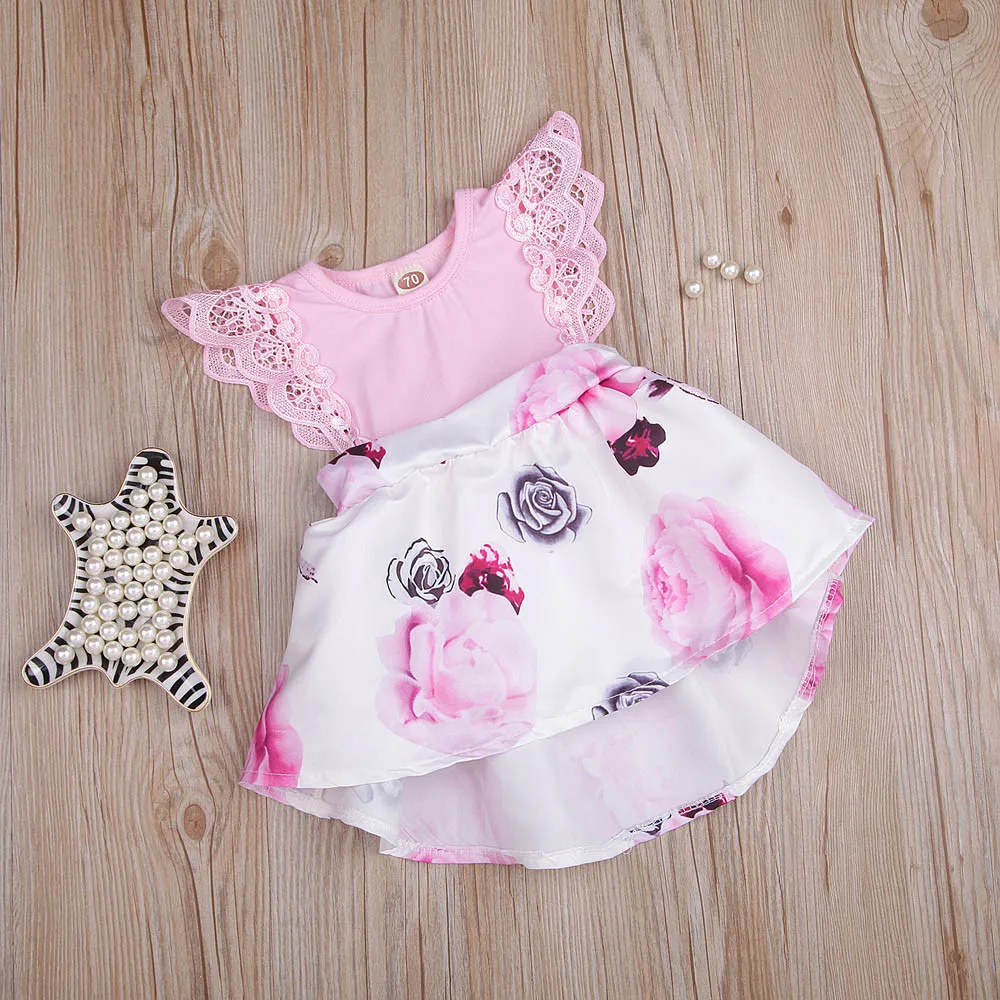 Toddler Infant Baby Girls Dress Floral Print Lace Princess Dresses Outfits Cotton Dress Toddler Infant Baby Girls Dress Floral Print Lace Princess Dresses Outfits Cotton Dress