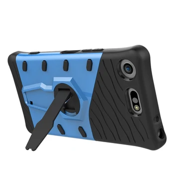 

XZ1 Anti-Konck with Stand PC + TPU Protective Cover XZ1 Compact Phone Case For Sony Xperia XZ1 Compact Shockproof Case