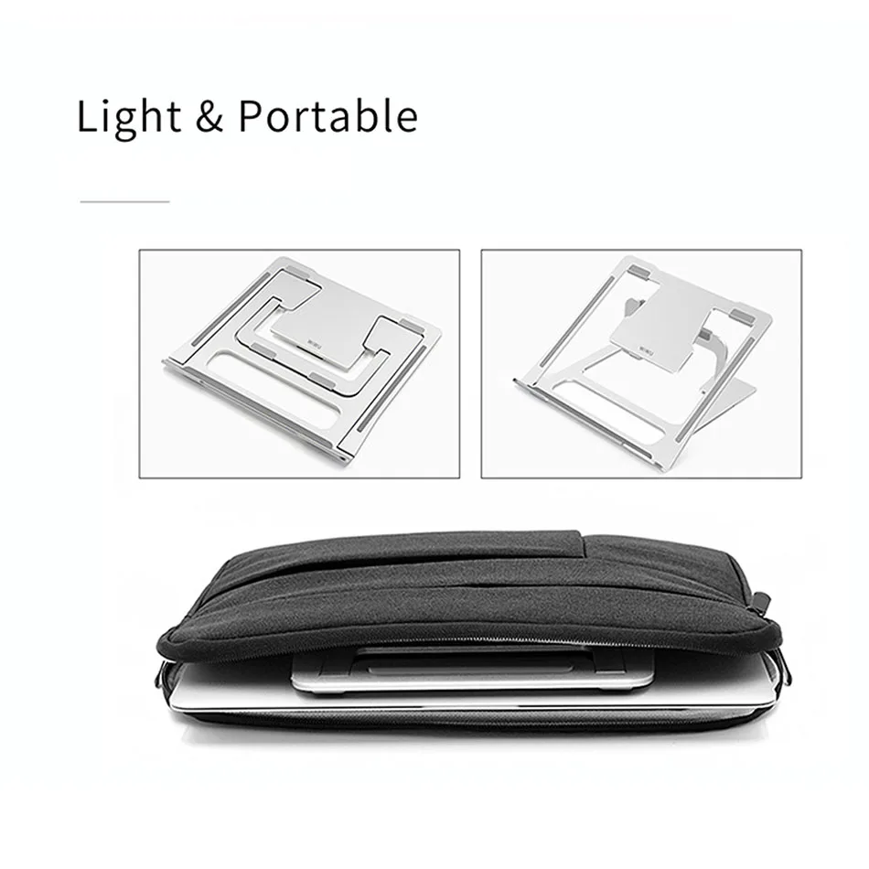 WIWU Aluminum Laptop Stand Portable Lapdesks for MacBook Air Pro 11-15 inch Adjustable Cooling Support Notebook PC Tablet Stand WIWU Aluminum Laptop Stand Portable Lapdesks for MacBook Air Pro 11-15 inch Adjustable Cooling Support Notebook PC Tablet Stand