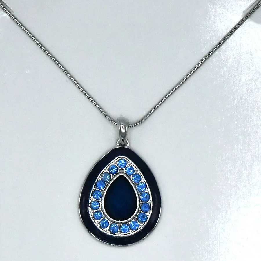 Bohemian Water Drop Crystal Pendant Necklace Alloy Link Chain Fashion Design Jewelry Zircon Necklaces For Women Wholesale n038 | Украшения