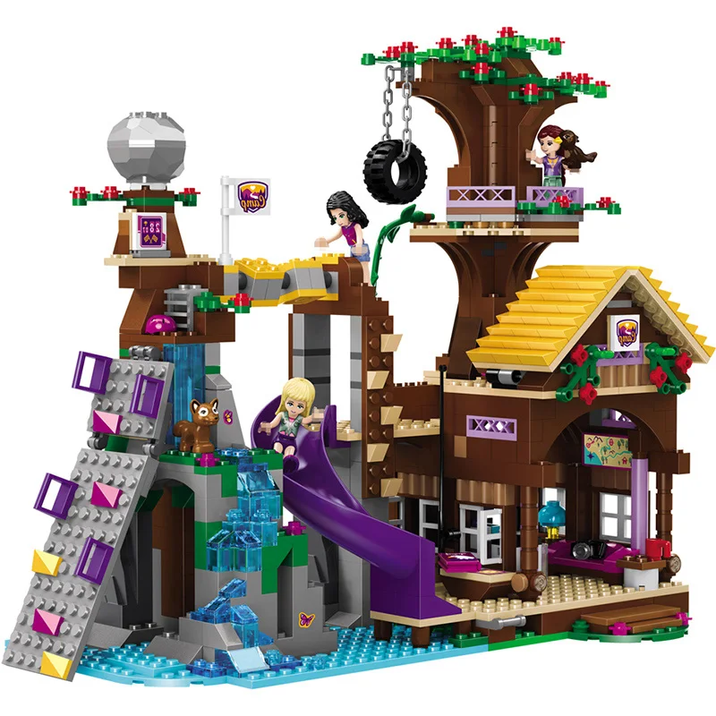 

739PCS Girls Friends Adventure Camp Tree House Model Building Blocks Compatible Girls DIY Bricks Figures Kid Toys
