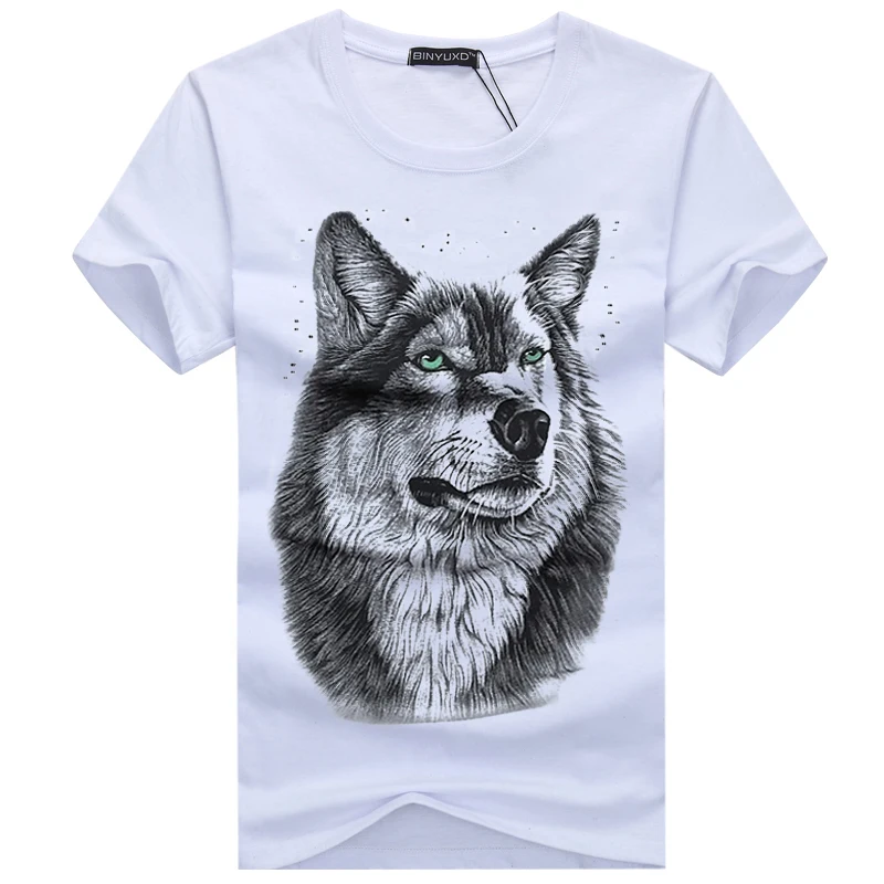 BINYUXD New Summer Brand large size 3D Wolf head T-shirt man round collar short sleeve T-shirt men fashion t shirt short sleeves BINYUXD New Summer Brand large size 3D Wolf head T-shirt man round collar short sleeve T-shirt men fashion t shirt short sleeves