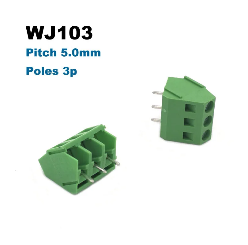 Шаг 5 мм 2P 3P винт PCB клеммные блоки соединитель прямой контакт 0 WJ103 блок
