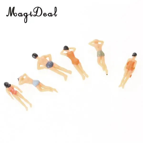 MagiDeal 20Pcs 1/50 Scale Painted Model Beach Standing Seated People Figures for Sea Building Models Layout Room Desk Decor Toy