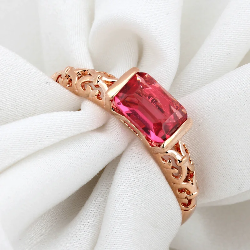CC Трендовое винтажное ювелирное очаровательное кольцо для женщин 3 цвета красный камень романтическое свадебное обручальное кольцо бижутерия CC1085