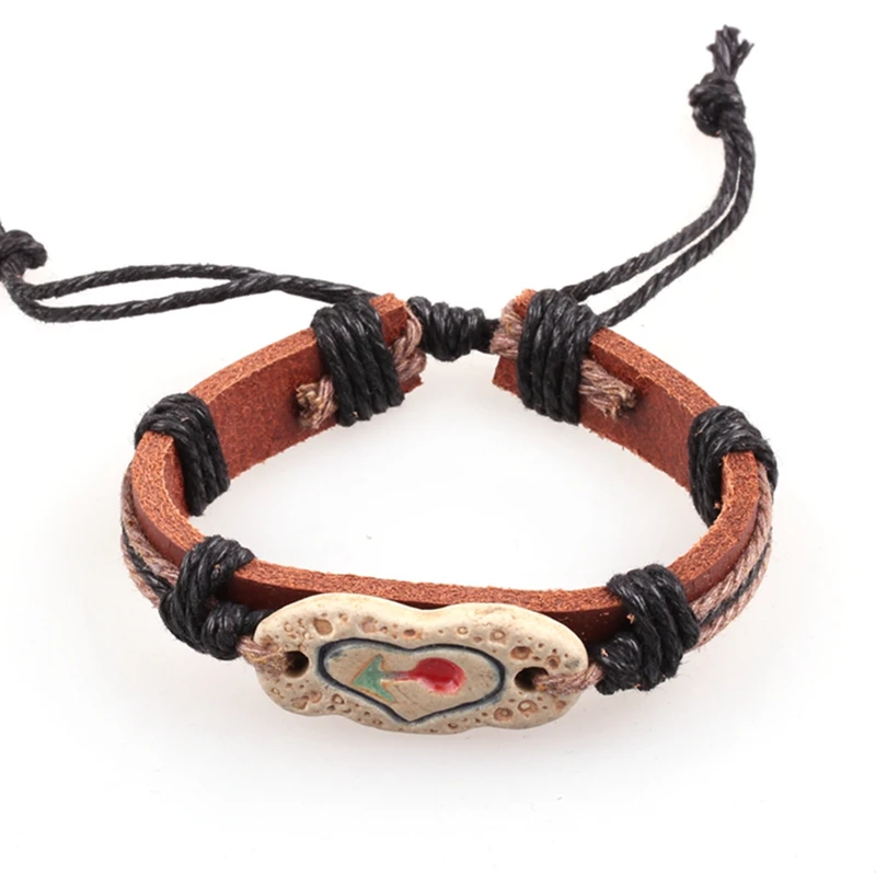 New Leather Braceletes Pulseras Mujer Heart Paracord Bracelet Love New Leather Braceletes Pulseras Mujer Heart Paracord Bracelet Love Charms Bijoux Homme Mens Bracelets For Man Jewelry In Charm From