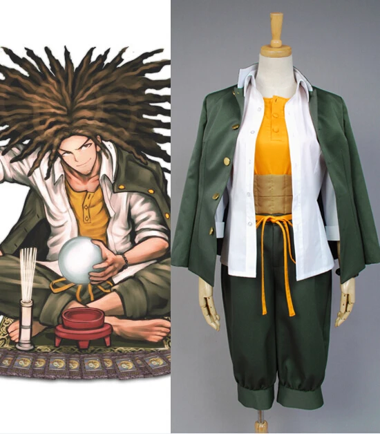 Аниме Yasuhiro Hagakure Косплей Костюм Danganronpa Trigger Happy Havoc полный комплект зеленая